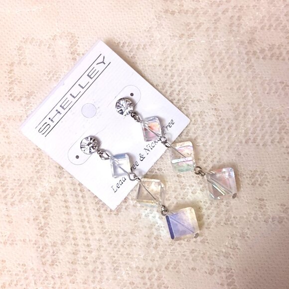 NEW Handcrafted Clear Beads Drop Earrings Women Fashion Jewelry Gifts - Picture 4 of 4